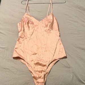 Agent Provocateur Peach Satin Bodysuit